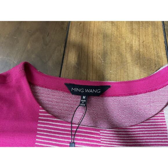 Ming Wang Mélange Colorblock Knit Shift Minidress Size Medium NWT - Picture 5 of 8